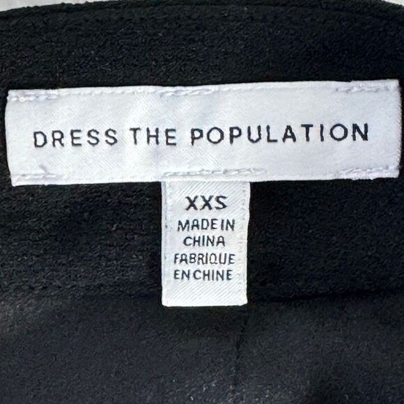 Dress The Population Ashton Black Wide Leg Cutaway Pants Sz XXS - Picture 6 of 11